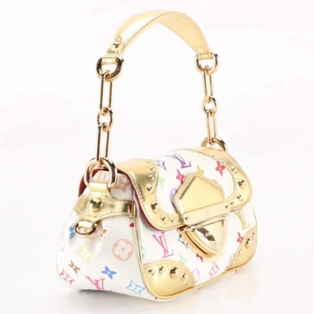 Louis Vuitton x Takashi Murakami Multicolor White & Gold Marilyn Shoulder Bag - Picture 2 of 7